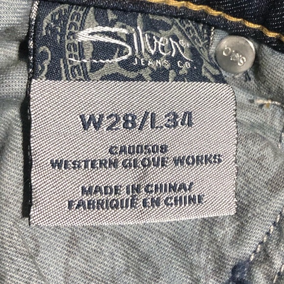 Silver Suki women’s jeans size 28W 34L. - Picture 6 of 8